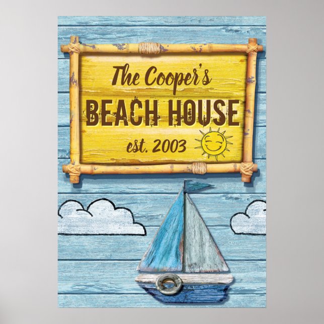 Driftwood Beach House family sign poster (Front)
