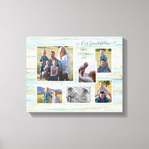 Driftwood Beach Our Grandchildren Family 6 Photos Canvas Print