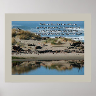 Driftwood Beach & River Isaiah 41:10 Print