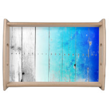 Driftwood Blue Painted Wood Weathered Nautical