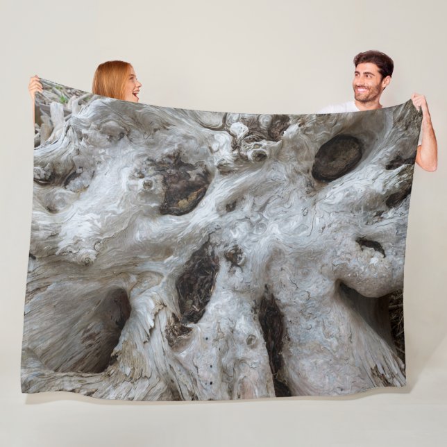 Driftwood Burl Abstract Fleece Blanket (In Situ)