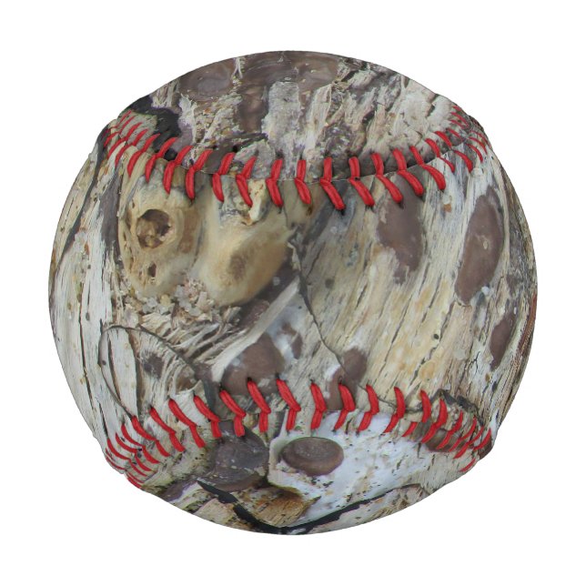 Driftwood Grain Pattern Photo Rustic Woodgrain Baseball (Front)