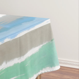 Driftwood Grey Blue Green Watercolor 60" x 84" Tablecloth