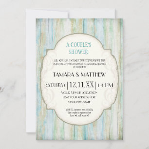 Driftwood Ocean Beach Coastal Seashore Wedding Invitation