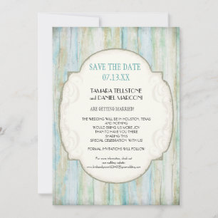 Driftwood Ocean Beach Coastal Shore Save the Date Invitation