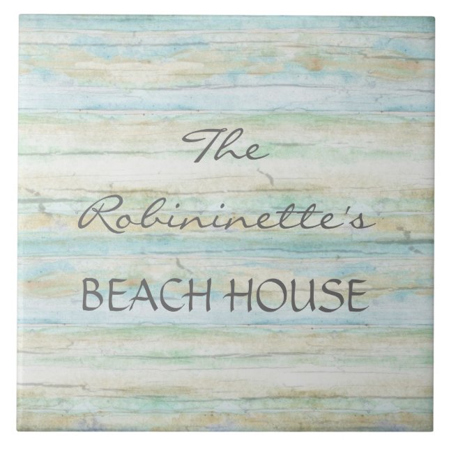 Driftwood Ocean Beach House Coastal Seashore Ceramic Tile (Front)
