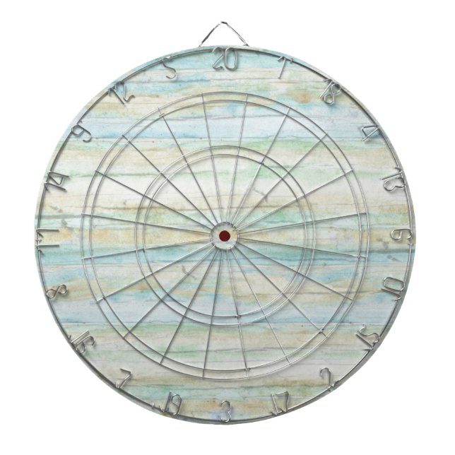 Driftwood Ocean Beach House Coastal Seashore Dartboard (Front)