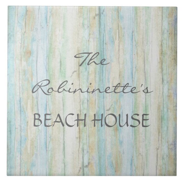 Driftwood Ocean Beach House Coastal Seashoredriftw Tile (Front)