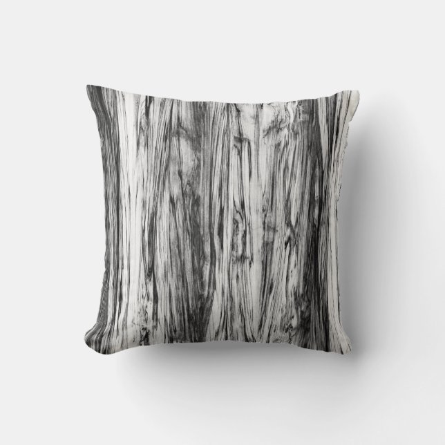 Driftwood pattern - black, white and grey cushion (Front)