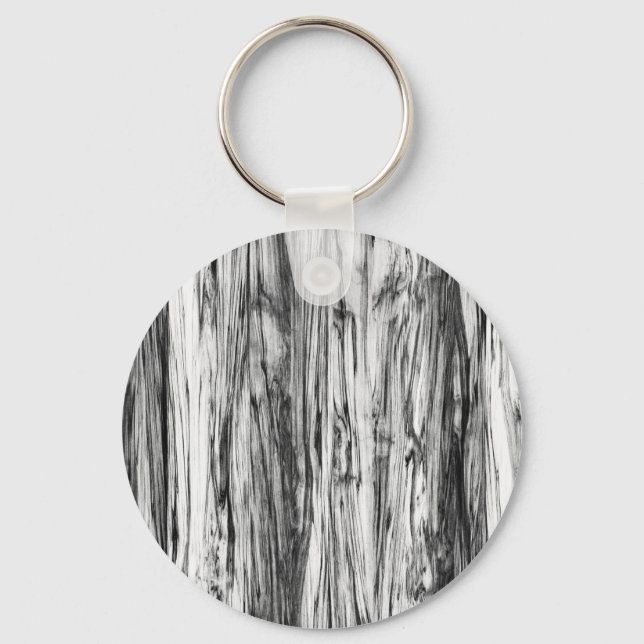 Driftwood pattern - black, white and grey key ring (Front)