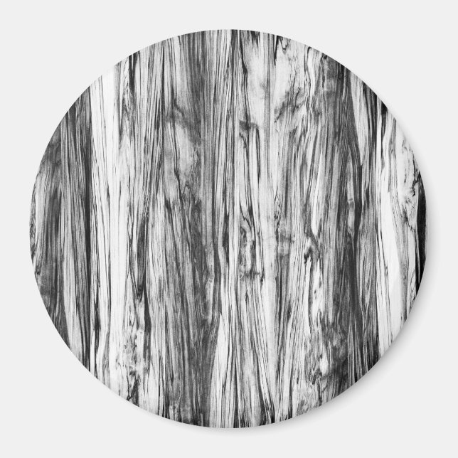 Driftwood pattern - black, white and grey magnet (Front)