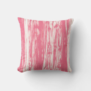 Driftwood pattern - coral pink and white cushion