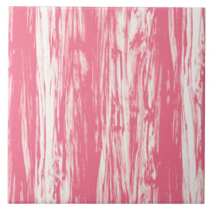 Driftwood pattern - coral pink and white tile
