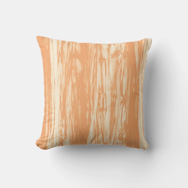 Driftwood pattern - light orange and cream cushion (Front)