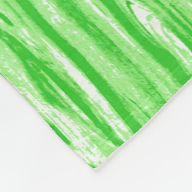 Driftwood pattern - lime green and white fleece blanket (Corner)