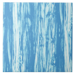 Driftwood pattern - ocean blue and white ceramic tile