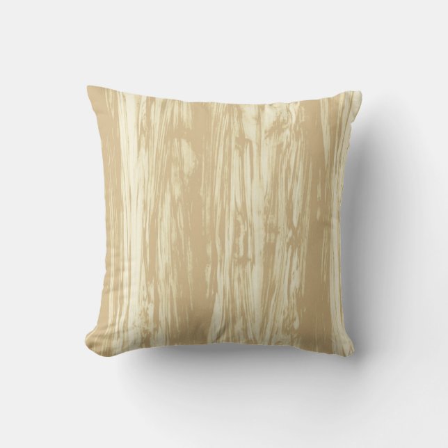 Driftwood pattern - tan, beige and cream cushion (Front)