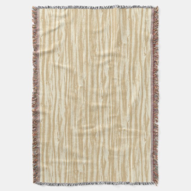 Driftwood pattern - tan, beige and cream throw blanket (Front Vertical)