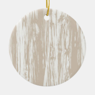 Driftwood pattern - taupe tan and white ceramic tree decoration