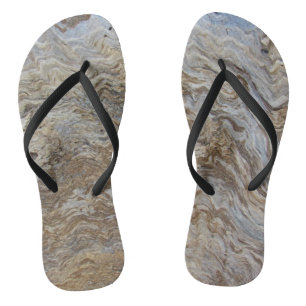 Driftwood Photo Beautiful Brown Waves Woodgrain Thongs