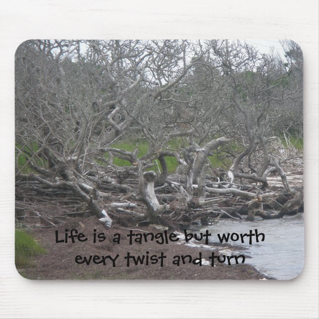 Driftwood & Seaweed Mousepad Life is a Tangle (Front)