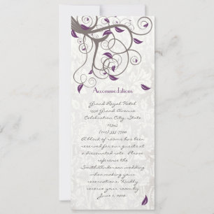 Driftwood Tree Swirl Love Birds Accommodations Invitation