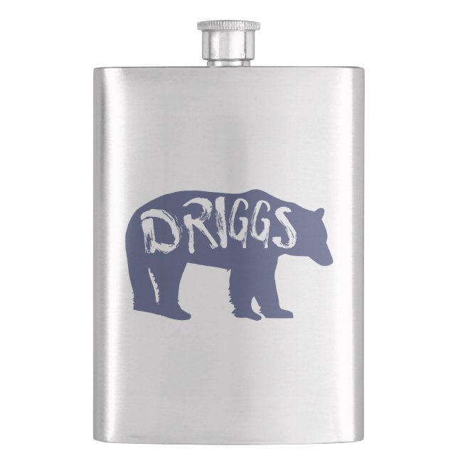 Driggs Idaho Bear Hip Flask (Front)