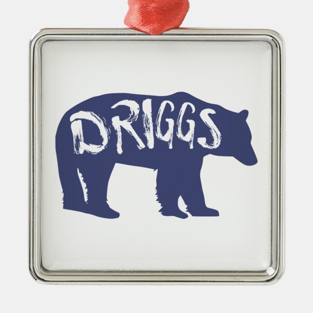 Driggs Idaho Bear Metal Ornament (Front)