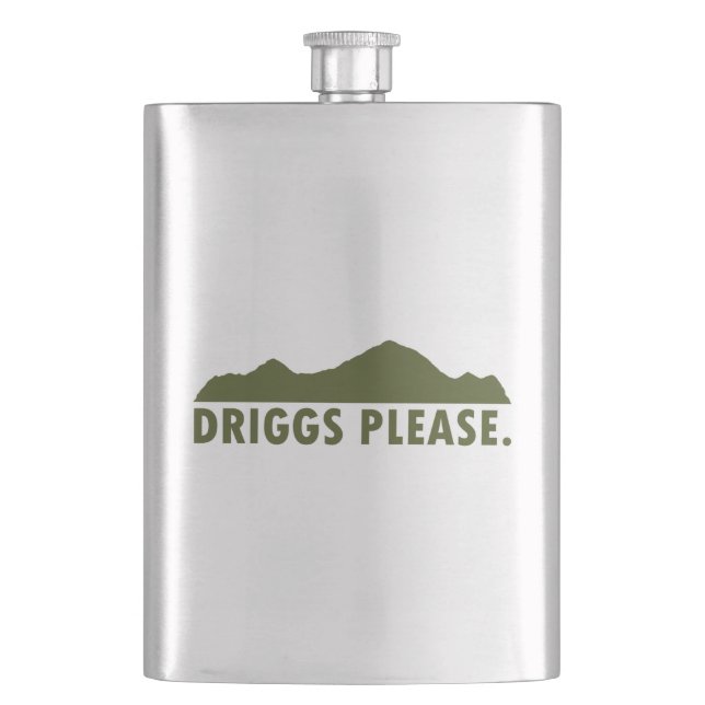 Driggs Idaho Please Hip Flask (Front)