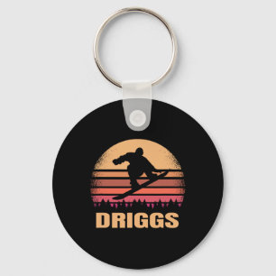 Driggs Idaho Snowboarding Outdoor Vintage Id Retro Key Ring
