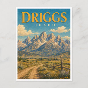 Driggs Idaho Teton Range GeoSaga Postcard