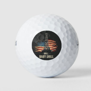 Drill Baby Drill American Trump Energy Economy Golf Balls