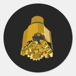 drill bit black classic round sticker