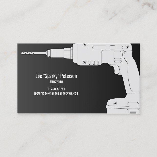 Drill Power Tool Handyman Business Card (Front)