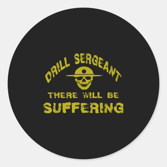 Drill Sergeant Boot Camp Discipline Recruit Traini Classic Round Sticker (Front)