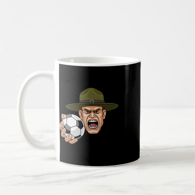 Drill Sergeant Instructor Holding A Soccer Ll Trai Coffee Mug (Left)