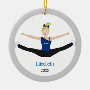 Drill Team Blonde Hair Blue And Black Ceramic Ornament
