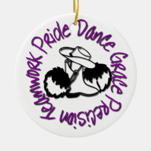 Drill Team - Dance Grace Precision Teamwork Pride Ceramic Tree Decoration