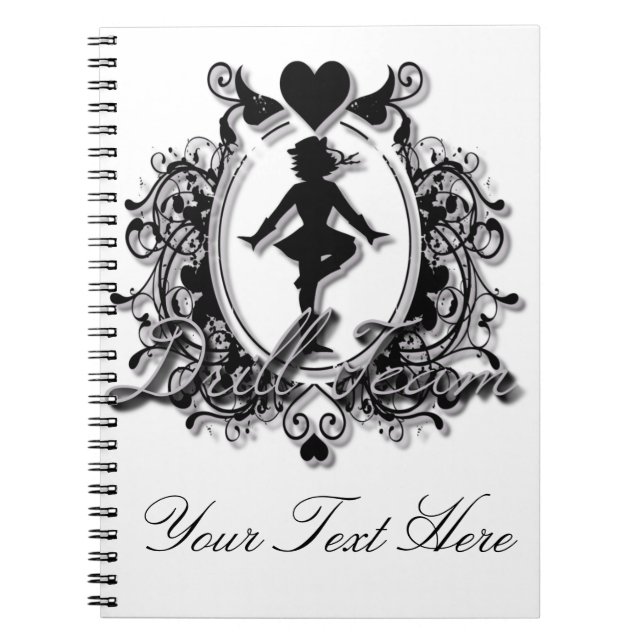 Drill Team Girl in a Heart Frame Notebook (Front)