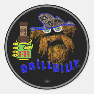 DRILLBILY BLUE Oilfield Classic Round Sticker