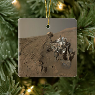 Drilling Mars Curiosity Red Martian Landscape Ceramic Ornament