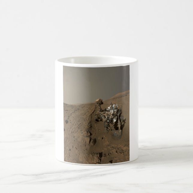 Drilling Mars Curiosity Red Martian Landscape Coffee Mug (Center)