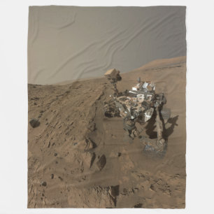 Drilling Mars Curiosity Red Martian Landscape Fleece Blanket