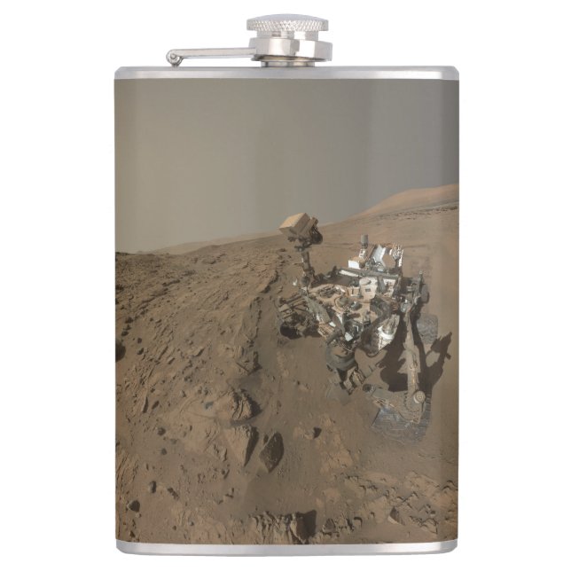 Drilling Mars Curiosity Red Martian Landscape Hip Flask (Front)
