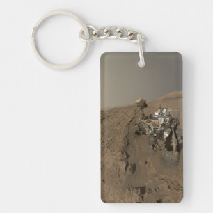 Drilling Mars Curiosity Red Martian Landscape Key Ring