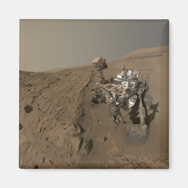 Drilling Mars Curiosity Red Martian Landscape Magnet (Front)