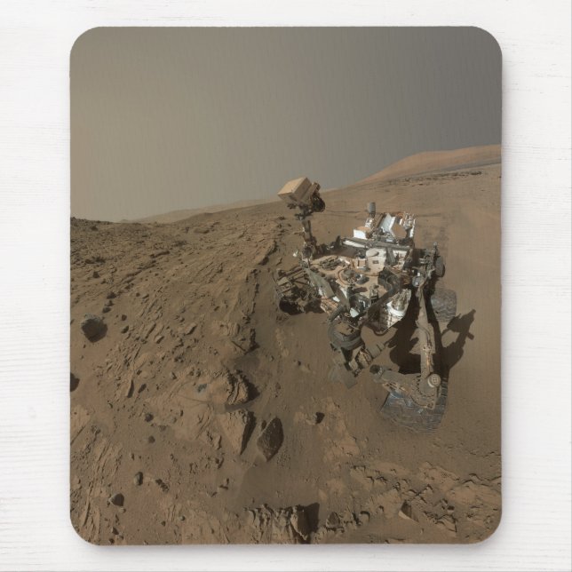 Drilling Mars Curiosity Red Martian Landscape Mouse Pad (Front)