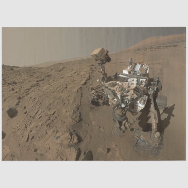 Drilling Mars Curiosity Red Martian Landscape Tissue Paper (Front)