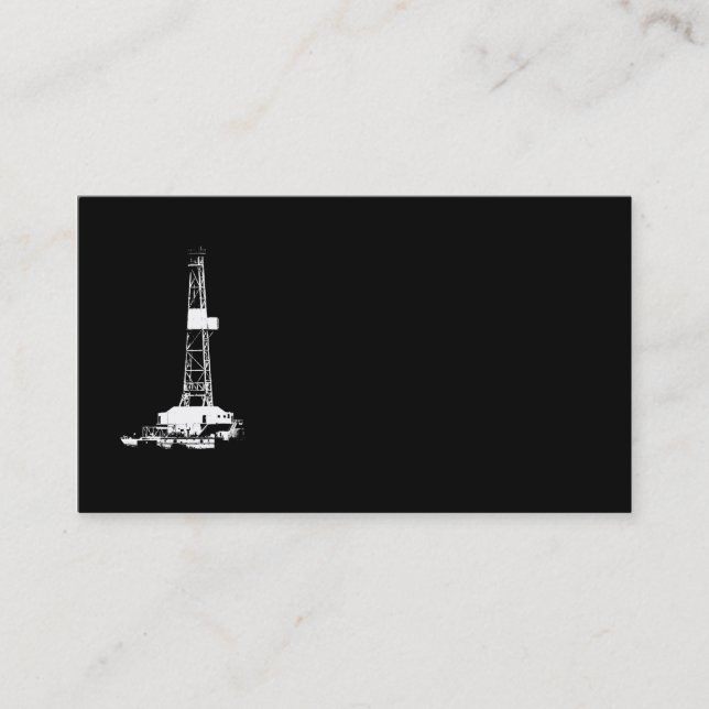 Drilling Rig Silhouette Business Card (Front)