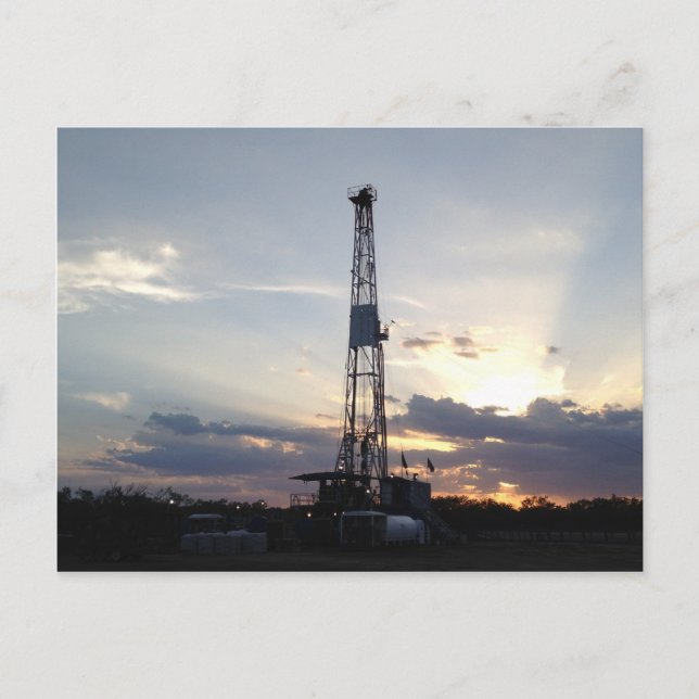 Drilling Rig Sunset Postcard (Front)